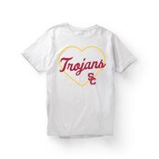 USC Trojans Youth Team Trojan White Trojans Heart T-Shirt
